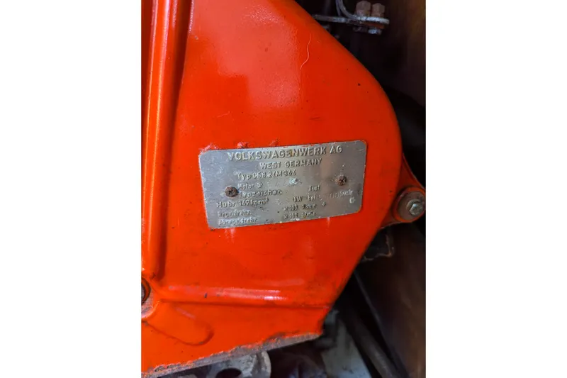 Slide: The Image of Orange engine part with Volkswagen AG label, 1980 SCEPTRE 36 model. - 29