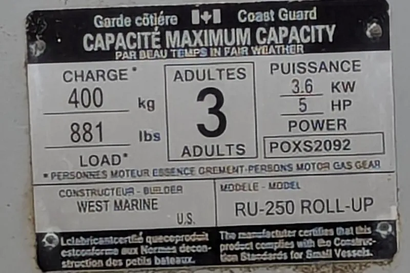 Slide: The Image of 1980 SCEPTRE 36 capacity label, 3 adults, 400 kg load, 3.6 kW power. - 31
