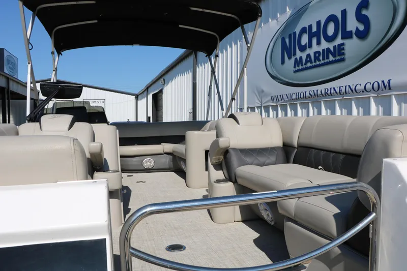Slide: The Image of 2020 Silver Wave 2210 SW5 L pontoon boat interior at Nichols Marine dealership. - 21
