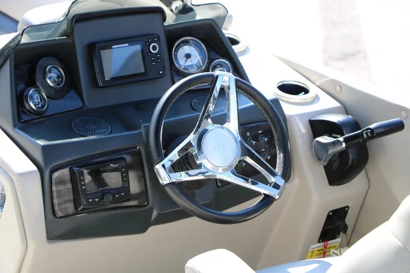 Slide: The Image of Steering console of 2020 Silver Wave 2210 SW5 L boat with modern controls and gauges. - 29