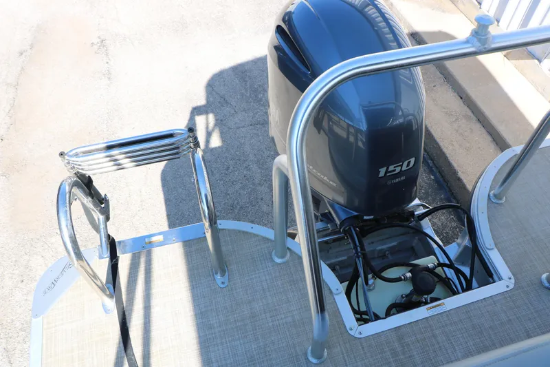 Slide: The Image of 2020 Silver Wave 2210 SW5 L boat with Yamaha 150 engine and swim ladder. - 42