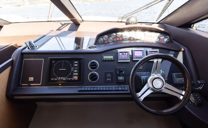 Slide: The Image of Helm of Princess 64 Flybridge Yacht, 2014 model. - 23