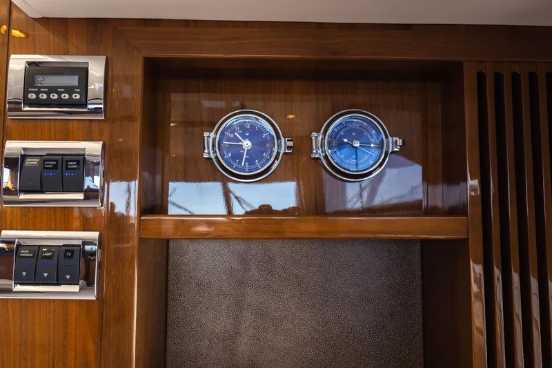 Slide: The Image of Interior of Princess 64 Flybridge Yacht with instruments. - 25