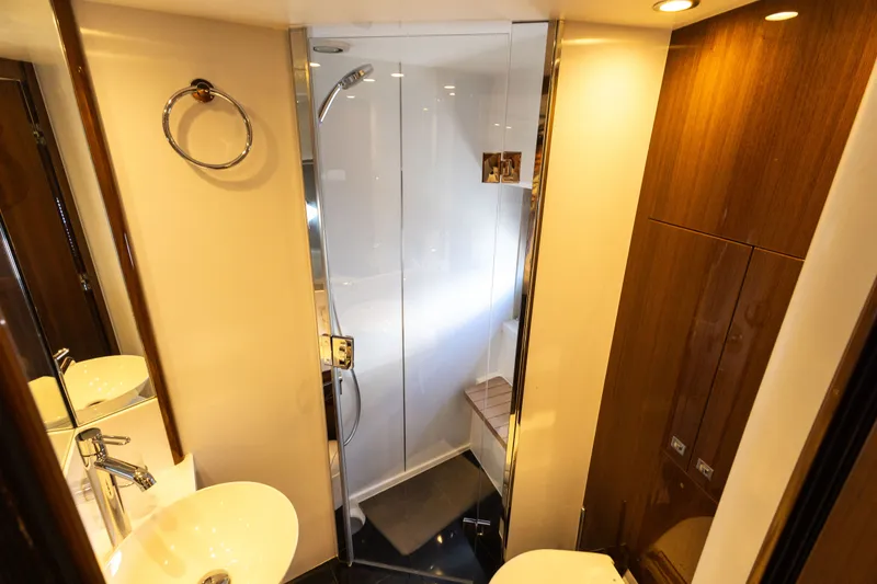 Slide: The Image of Luxurious bathroom on the 2014 Princess 64 Flybridge Yacht. - 30