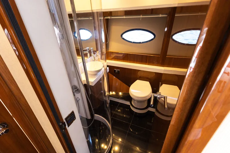 Slide: The Image of Luxurious bathroom on the 2014 Princess 64 Flybridge Yacht. - 35