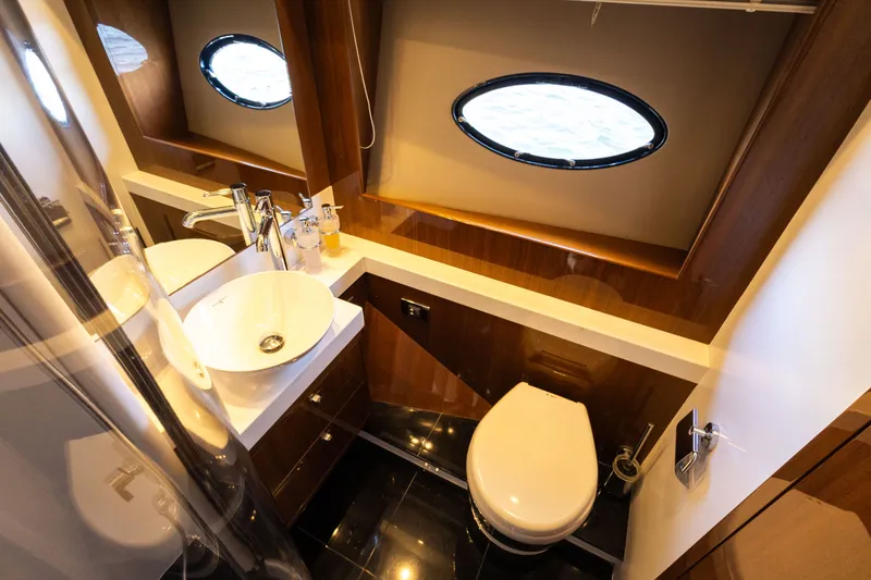 Slide: The Image of Luxurious bathroom on the 2014 Princess 64 Flybridge Yacht. - 36