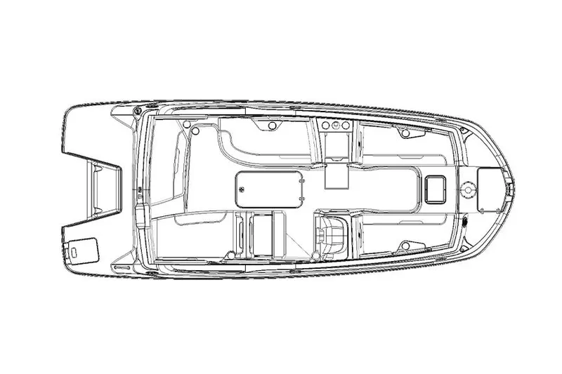 Slide: The Image of Manufacturer Provided Image: Top view of 2022 Hurricane SunDeck Sport 205 OB boat layout. - 17