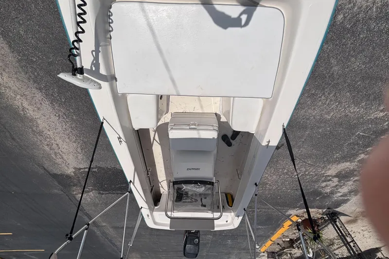 Slide: The Image of Overhead view of a 2008 Sundance B18CC boat on a trailer. - 19