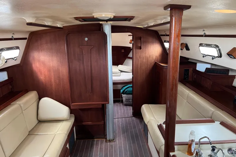 Slide: The Image of Interior of 2002 Island Packet 380 sailboat main salon - 8
