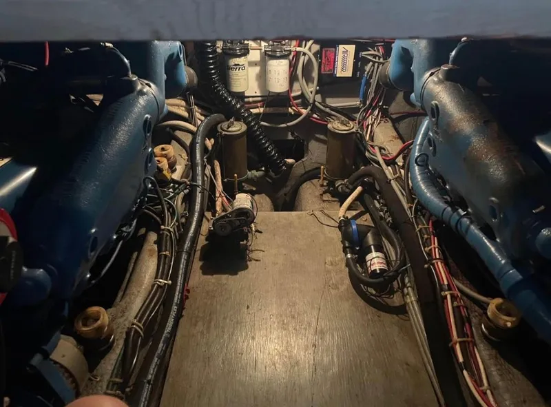 Slide: The Image of Engine room of a 1988 Chris-Craft 381 Catalina boat. - 20