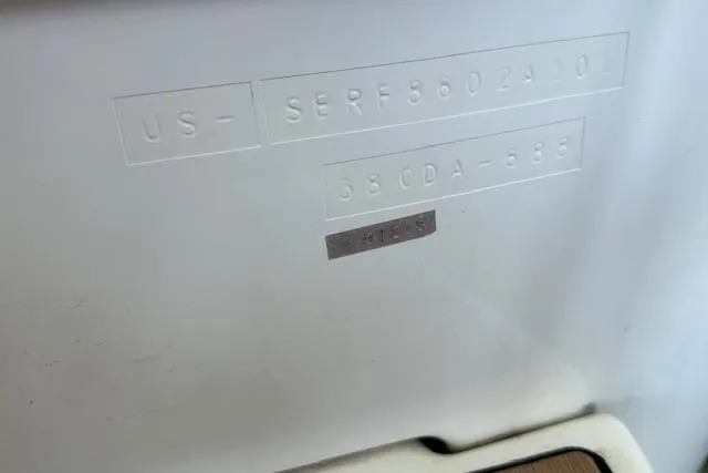 Slide: The Image of Hull identification number on 2001 Sea Ray 380 Sundancer boat. - 37