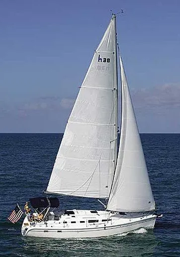 The Image of 2006 Hunter 38 sailboat cruising on open sea. - 0
