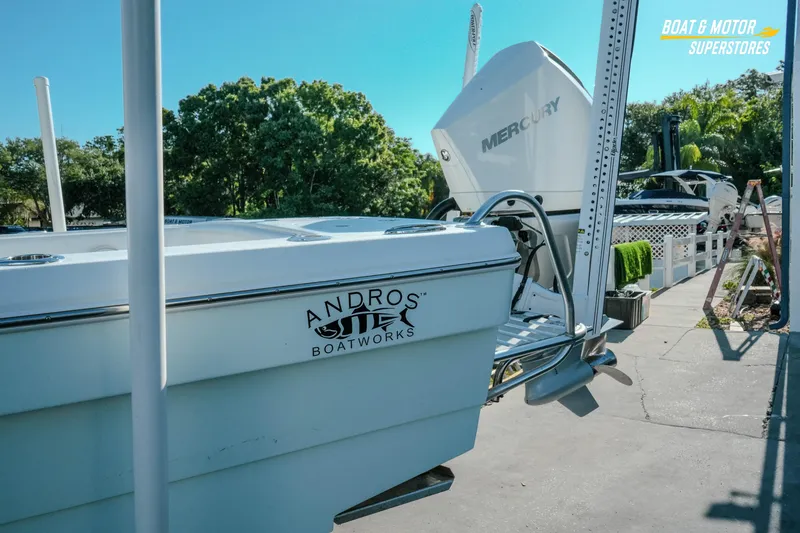 Slide: The Image of 2023 Andros 26 Tarpon boat with Mercury engine at dealership. - 3