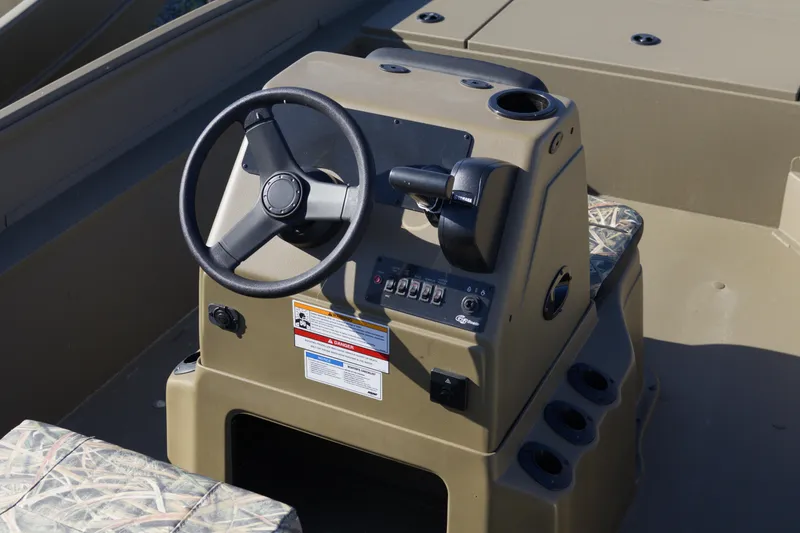 Slide: The Image of Steering console of 2026 G3 Gator Tough 20 CC boat with control panel. - 6