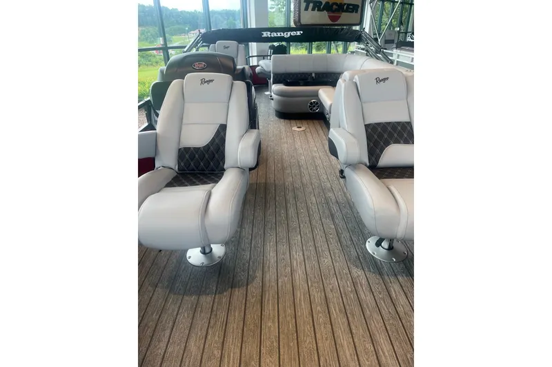 Slide: The Image of Luxury seating on 2026 Ranger 220F boat with elegant interior design. - 5