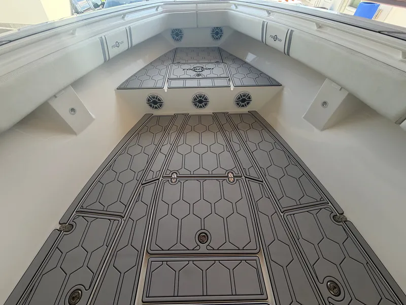 Slide: The Image of Interior view of a 2007 Fountain 38 Center Console boat. - 13
