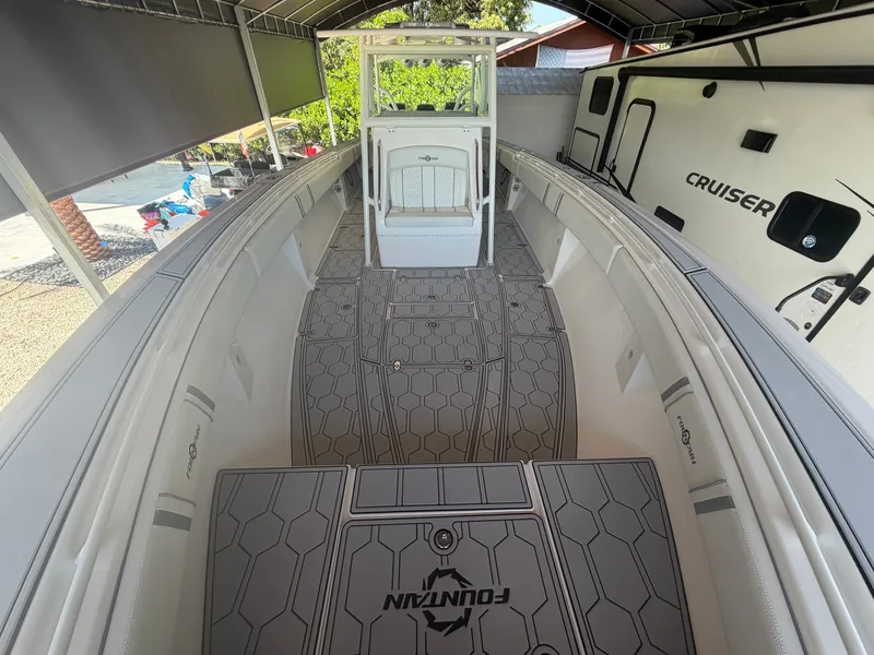 Slide: The Image of Interior view of a 2007 Fountain 38 Center Console boat. - 14