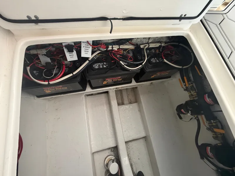 Slide: The Image of Battery compartment of a 2007 Fountain 38 Center Console boat. - 20