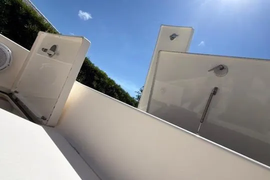 Slide: The Image of Boat deck of 2018 Pathfinder 2500 Hybrid under clear blue sky. - 10
