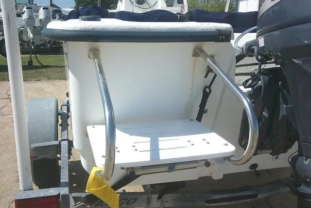 Slide: The Image of Rear view of a 2010 Key West 197 Skiff boat on a trailer. - 7
