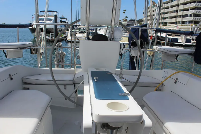 Slide: The Image of Cockpit of a 2004 Catalina 42 MkII yacht in harbor. - 13