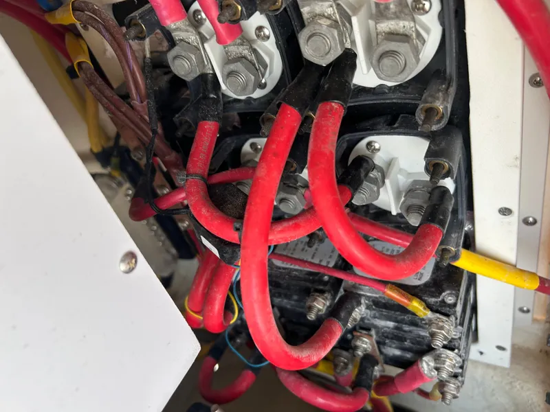Slide: The Image of Electrical wiring in Cobia 262 Center Console boat, year 2022. - 10
