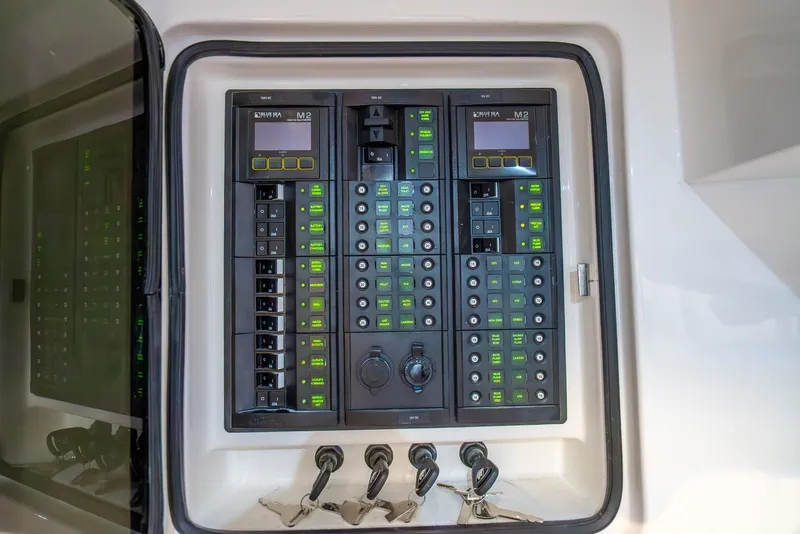 Slide: The Image of Electrical control panel of Concept 44' Open Deck 2026. - 12