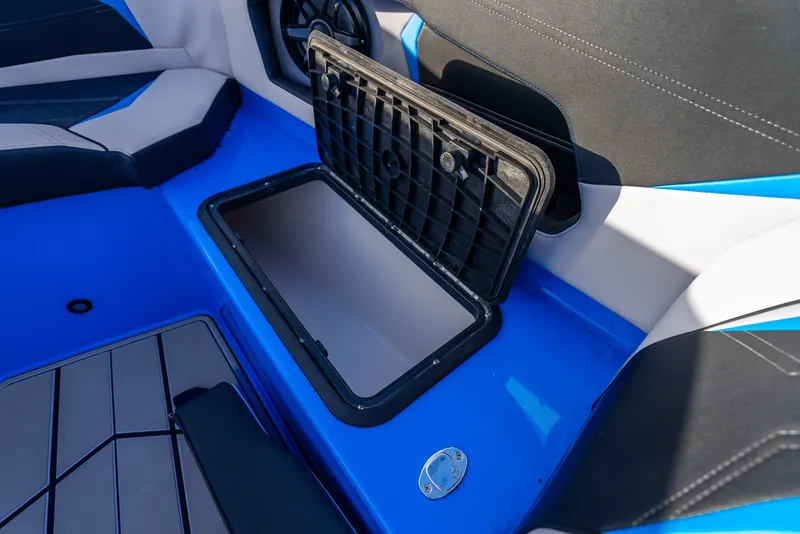 Slide: The Image of Open storage compartment on a 2026 Concept 44' Open Deck boat. - 15