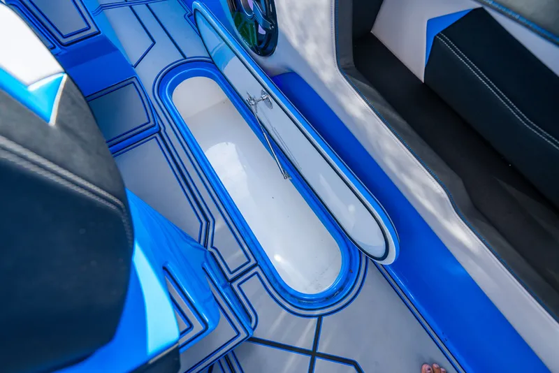 Slide: The Image of Interior of Concept 44' Open Deck 2026 with blue design. - 24