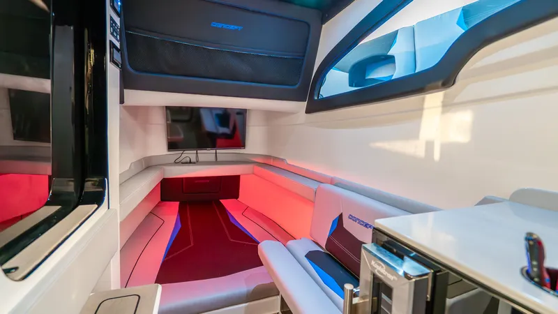 Slide: The Image of Luxurious interior of Concept 44' Open Deck 2026 with modern lighting. - 6