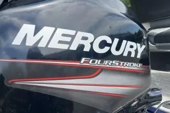 Slide: The Image of 2019 Tracker Pro 170 with Mercury FourStroke engine, close-up view. - 5