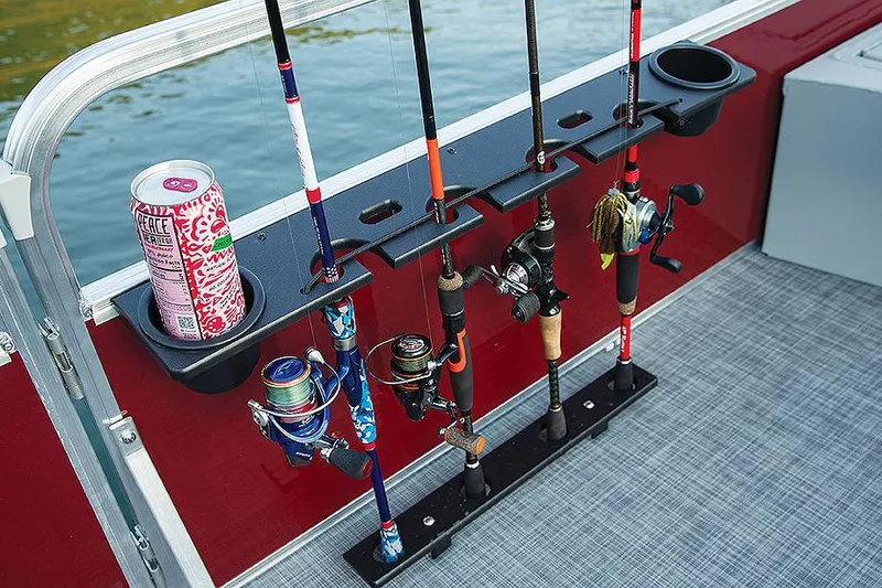 Slide: The Image of Manufacturer Provided Image: Fishing rods and drink holder on 2023 Lowe Ultra 202 Fish & Cruise boat. - 5