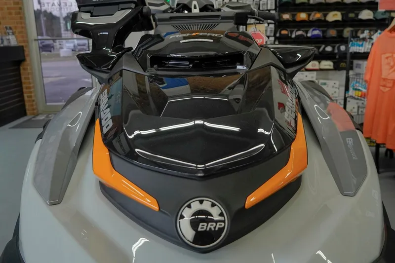 Slide: The Image of 2026 Sea-Doo FishPro Trophy 170 jet ski in showroom, front view. - 8