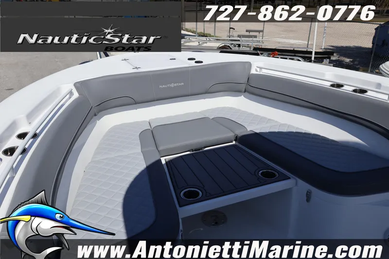 Slide: The Image of 2026 NauticStar 292 Legacy boat interior with seating, showcased by Antonietti Marine. - 25
