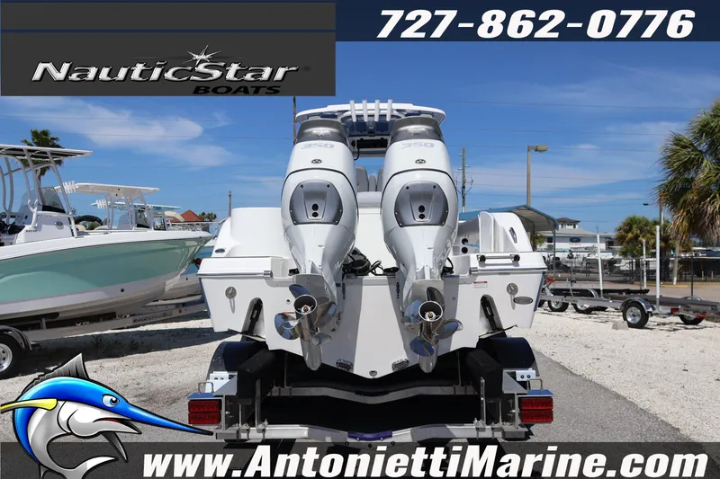 Slide: The Image of 2026 NauticStar 292 Legacy boat with dual engines on display at Antonietti Marine. - 3