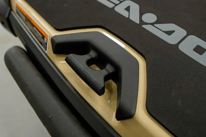 Slide: The Image of Close-up of 2026 Sea-Doo Wake Pro 230 handle and logo detail. - 11