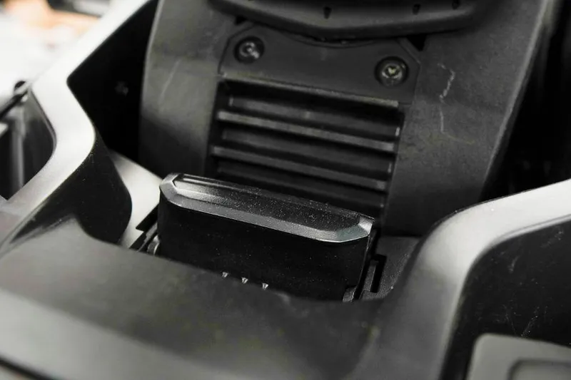 Slide: The Image of Close-up of 2026 Sea-Doo Wake Pro 230 dashboard detail, showcasing sleek design elements. - 19