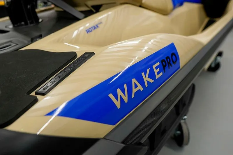 Slide: The Image of 2026 Sea-Doo Wake Pro 230 jet ski, featuring sleek design and bold blue accents. - 8