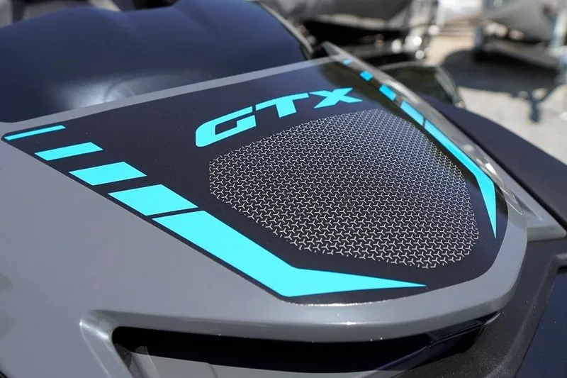 Slide: The Image of 2026 Sea-Doo GTX 170 close-up, showcasing sleek design and vibrant blue accents. - 5