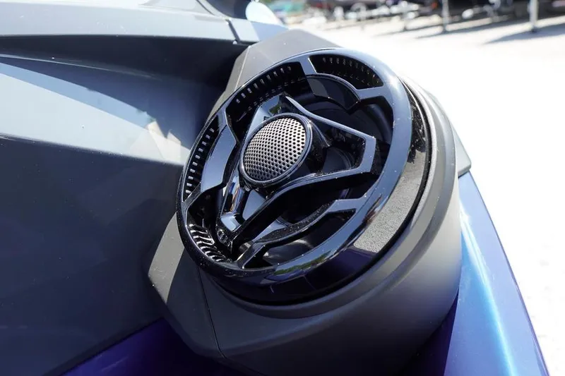 Slide: The Image of Close-up of a 2026 Sea-Doo GTX 170 speaker detail in sunlight. - 7