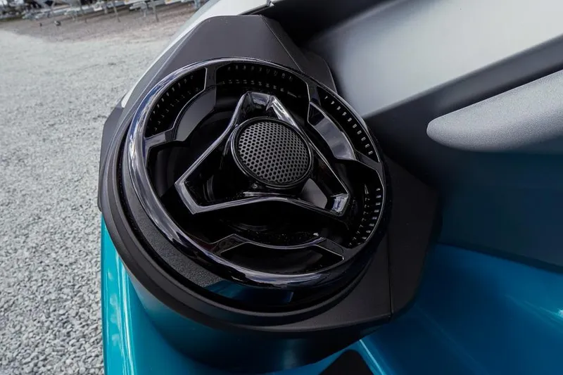 Slide: The Image of Close-up of 2026 Sea-Doo GTX Limited 325 speaker detail, showcasing sleek design. - 8