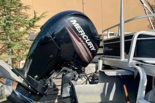Slide: The Image of 2016 Sun Tracker Party Barge 22 XP3 with Mercury outboard motor. - 19