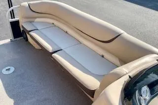 Slide: The Image of 2016 Sun Tracker Party Barge 22 XP3 pontoon boat with beige seating. - 7