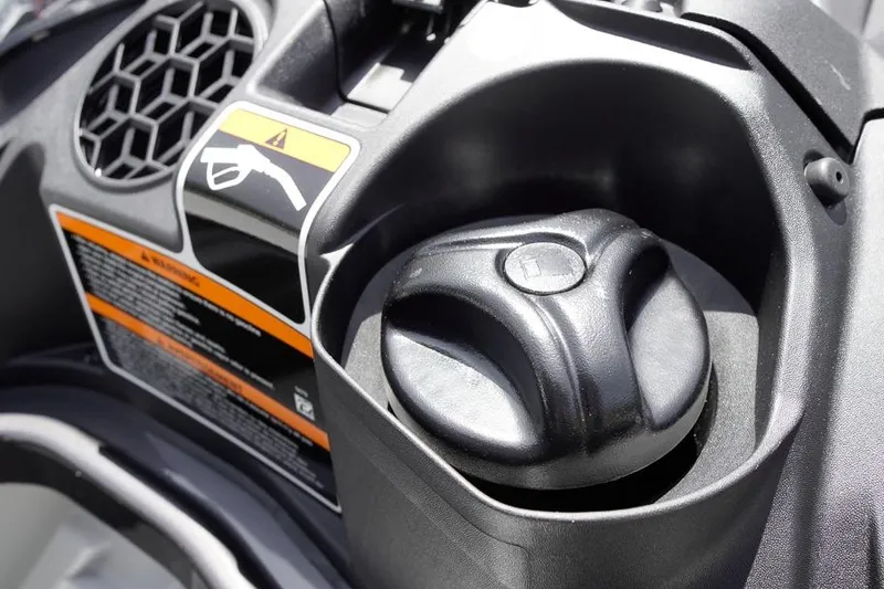 Slide: The Image of Close-up of 2026 Sea-Doo GTI SE 170 fuel cap and warning label. - 17