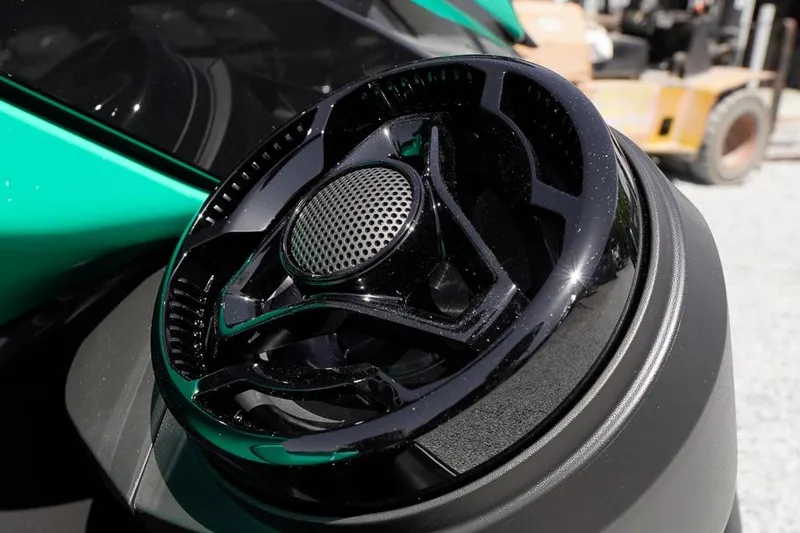 Slide: The Image of Close-up of 2026 Sea-Doo GTI SE 170 speaker detail, showcasing sleek design. - 4