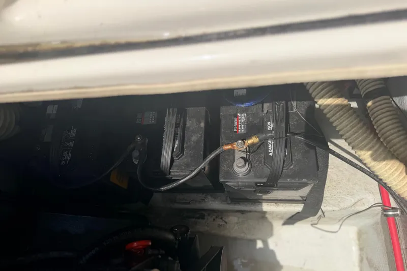 Slide: The Image of Battery compartment of a 2000 Chris Craft 262 Sport Deck boat. - 37