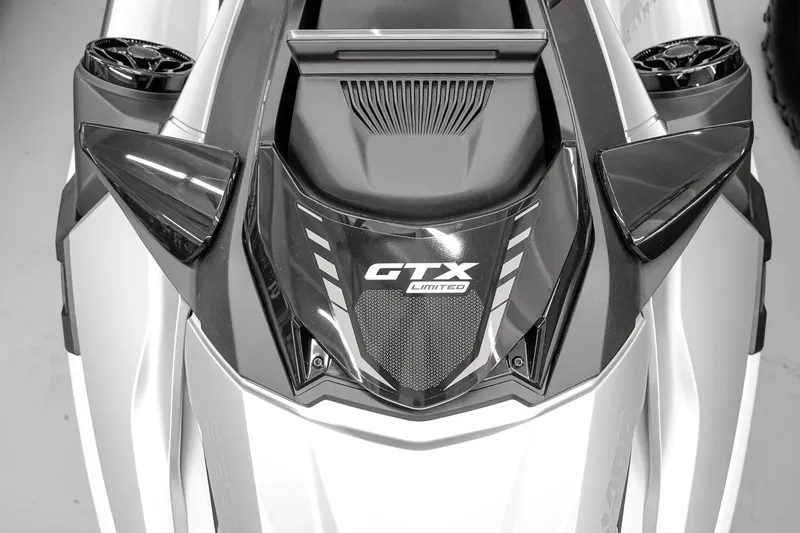 Slide: The Image of 2026 Sea-Doo GTX Limited 325, top view showcasing sleek design and branding. - 26