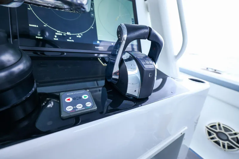 Slide: The Image of Control panel of a 2020 Yellowfin 42 Offshore boat with advanced navigation system. - 30