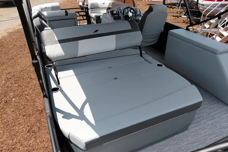 Slide: The Image of 2026 Starcraft EXS 1 Q DH boat interior with spacious seating and modern design. - 33