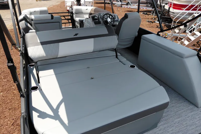 Slide: The Image of 2026 Starcraft EXS 1 Q DH boat interior with spacious seating and modern design. - 38